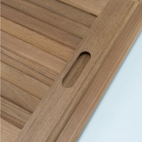 Porte et cadre en teck ouverture gauche menuiserie bois interieur