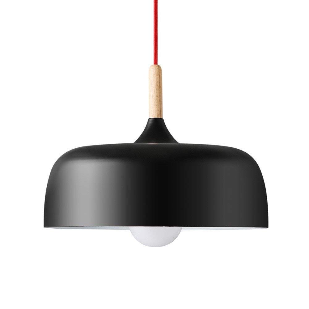 Lámpara moderna E27 de hierro negra para iluminación de dormitorio y comedor