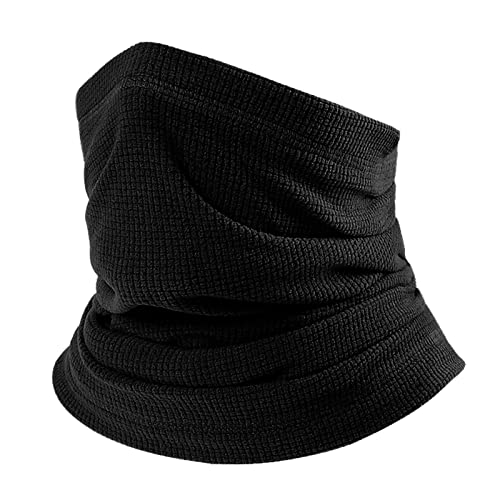 Olakin Cache Cou Tubulaire d'hiver, Tour de Cou Élastique, Multi-Usage Unisexe Doublure en Polaire Écharpe Hiver, s'adapte à Toutes Les Activités de Plein Air(Noir) Cover