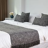 JANEMUA Hotelbettläufer, Schal, Moderne, Einfarbige Bettwäsche, Weich, Kein Verblassen, Für Queensize-, Einzel- Und Kingsize-Betten-Dark Gray||Pillowcase 1 x 50 * 50cm