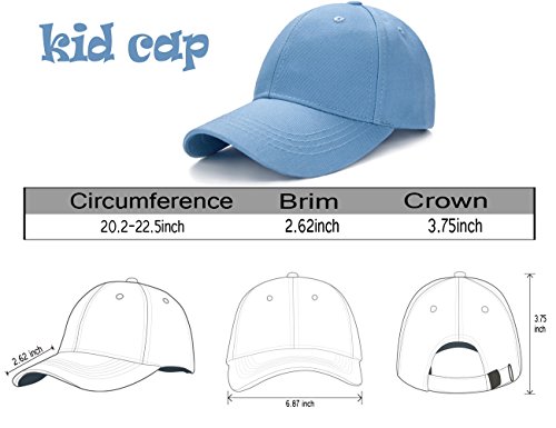Edoneery Unisex Toddler Kids Plain Cotton Adjustable Low Profile Baseball Cap Hat(A1009) (Blue) #TOP1