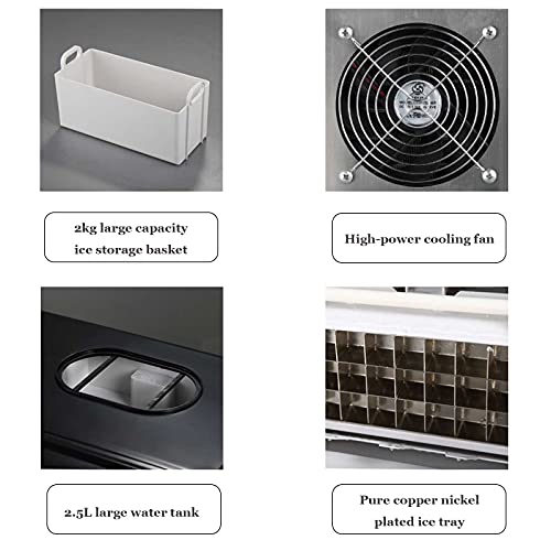 Fabricadora de hielo portátil para mostrador, produce hasta 30 kg de cubos de hielo al día, ideal para hogar, oficina, bar o cocina miniatura 6