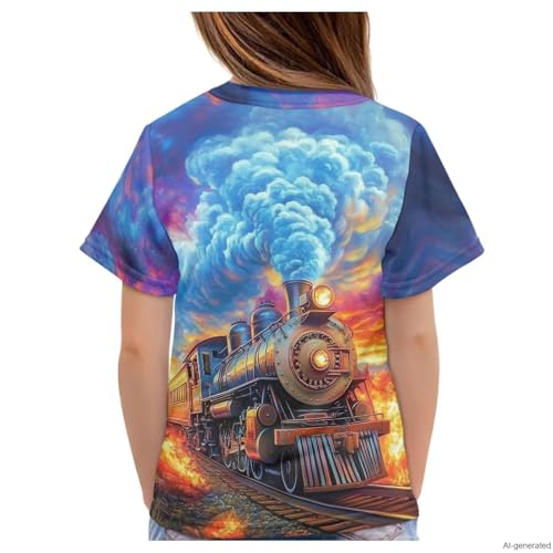 Image of WELLFLYHOM Kids Tshirts Girls Boys Short Sleeve Crewneck Tees Shirts Casual Sport Pullover Tops Size 3-16 Years