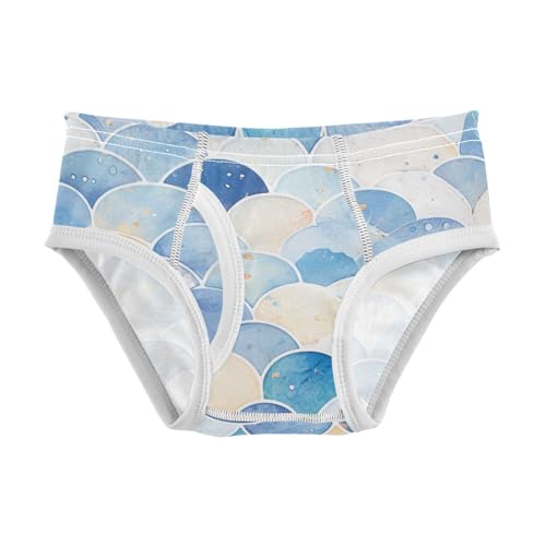 KLL Mermaid Scales Watercolor Fish Boys Toddler Soft Training Underwear Breathable Undies