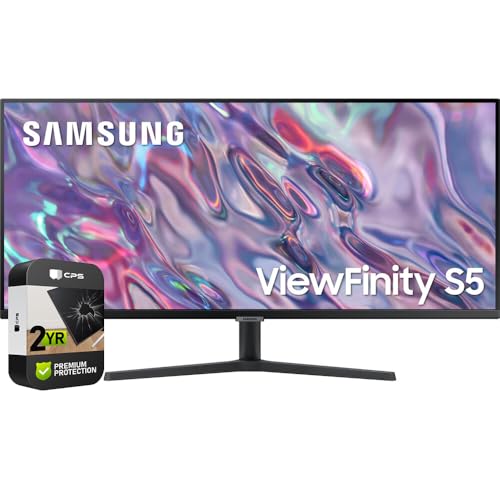 Image of Samsung (Refurbished LS34C502GANXZA 34 inch ViewFinity S50GC Series 1440p HDR Ultrawide Monitor Bundle with 2 YR CPS Enhanced Protection Pack (Renewed)