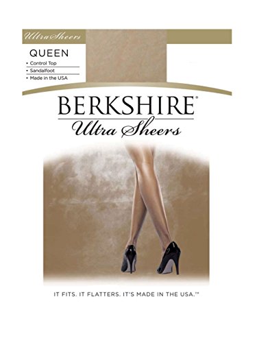 Image of Berkshire 4411 Women's Ultra Sheer Control Top Pantyhose - Made in USA - 15 Denier Sandalfoot Nylon & Spandex Tights