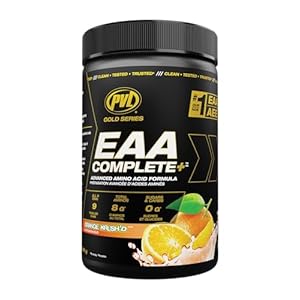 PVL EAA BCAA COMPLETE | Pre, Intra or Post Workout – EAA/BCAA with L-Arginine, Amino Acid Supplement – Keto Friendly – 369 g (30 servings) – Orange Krush’d