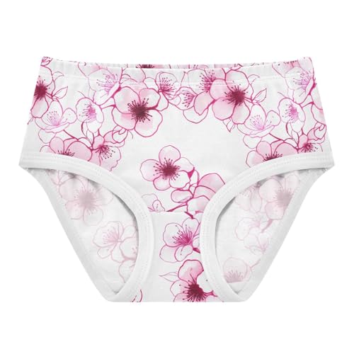 Joisal Blossom Flowers Pink White Cute Panties Girl Girls Underwear Toddler Cotton Stylish Briefs Kids Undies 2t