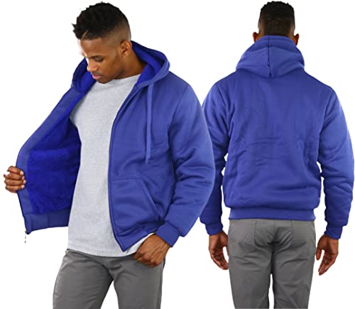 Image of ToBeInStyle Men's Polar Fleece Long Sleeve Zip Up Kangaroo Pocket Cold Weather Hoodie Jacket
