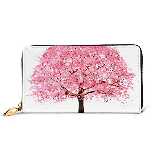 Preisvergleich Produktbild JHGFG Mode Handtasche Reißverschluss Brieftasche Kirschblüten Frühlingsblume Symbol Telefon Kupplung Geldbörse Abendkupplung Blockieren Leder Brieftasche Multi Card Organizer