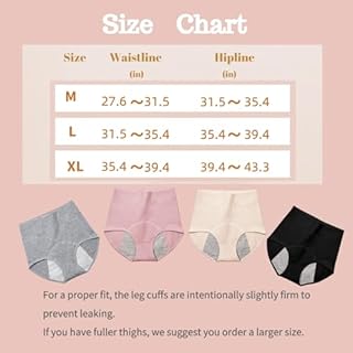 Women's Washable Incontinence Underwear 4 Pack, Leakproof Ladies Panties High Waist, Incontinence Protective Briefs for Minor Bladder Leak(XL)