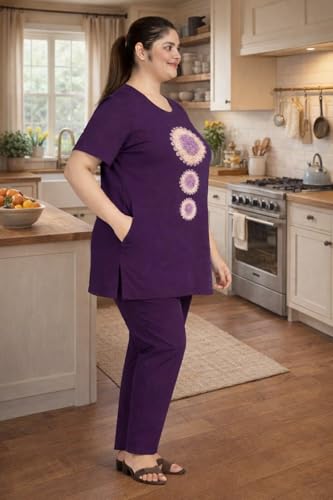 Image of In Love Women's Plus Size Longline T-Shirt with Side Pocket, 3 /4 Sleeve, Crew Neck