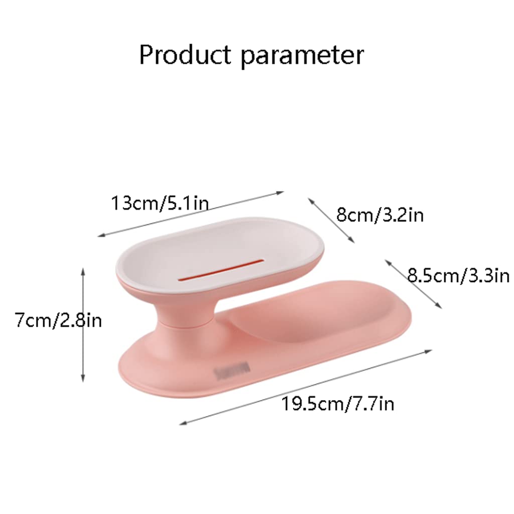 Jabonera, jabonera, jabonera de Doble Capa con Drenaje automático, jabonera con Drenaje de encimera Desmontable, Caja de Almacenamiento de jabón for el hogar for el baño,Jabonera