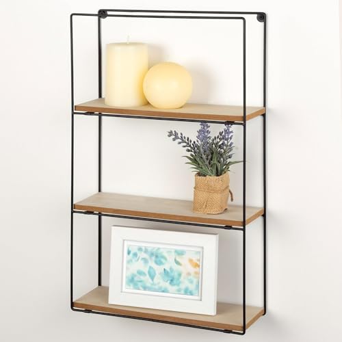 AKTIVE MAX Home Estantería de Pared, 30x10x50 cm, Peso máximo soportado 6 kg, 3 baldas, con Estructura Metal, Rectangular, Diseño Moderno para Colgar, Decoración salón, Dormitorio (18474) - imagen 7
