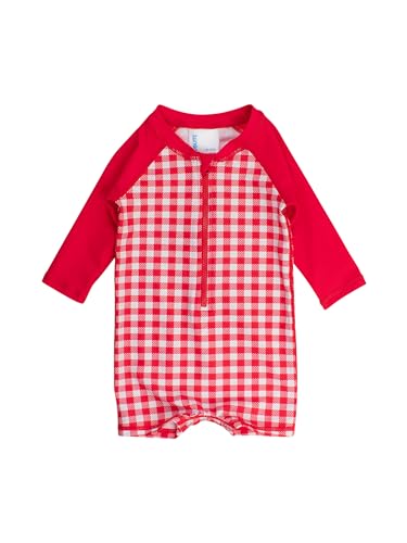 Image of RUGGEDBUTTS Baby /Toddler Boy Swimsuit, One Piece Zipper Rash Guard Sunsuit with UPF 50+ Sun Protection