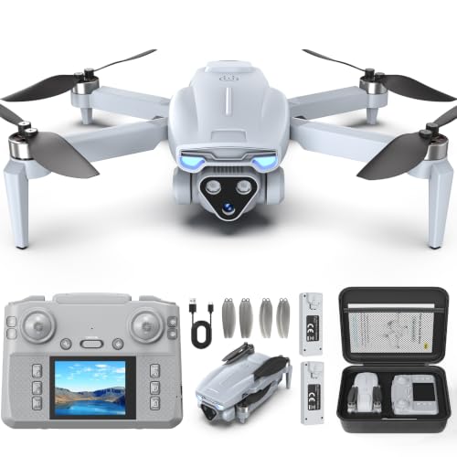 Camera Drone with Screen on Controller, Brushless FPV Drone for Kids, Beginners & Adults, 360° Flip, Gesture Control, One-Key Start, 2 Batteries, 30 Min Flight - image 1