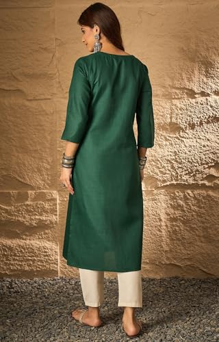 Image of Women's Silk Blend Solid Regular Kurta Set
