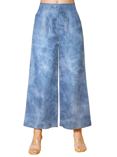 Image of NOVIO Cotton Blend Women Mid Rise Fashion Palazzo for Women