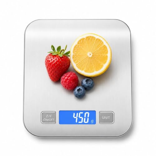 Balança Digital de Cozinha Premium 10kg x 1g em Aço Inox | Pesage...