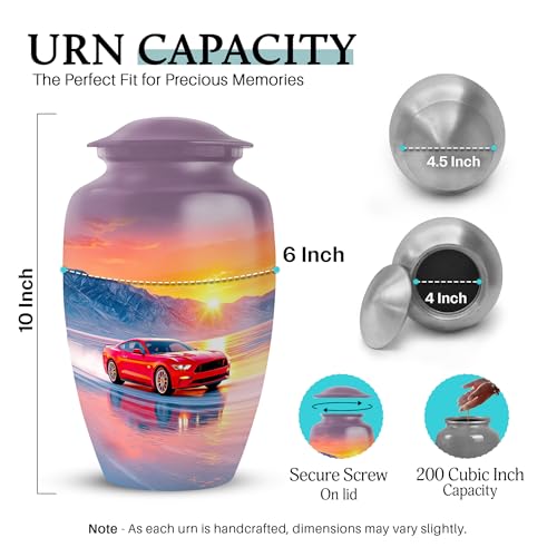 Image of Car Urn Decorative Urn for Ashes 1 Large & 2 Small | Memorial Keepsakes for Ashes, Small Keepsake Urns