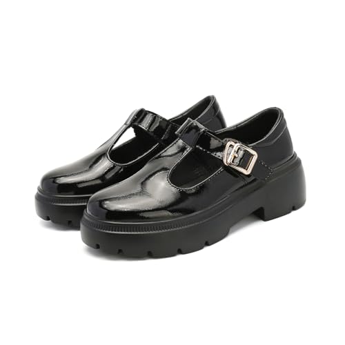 Image of Womens Mary Jane Shoes Round Toe Ankle Buckle Strap Chunky Heel Pumps Platform Casual for Comfortable Dressy Party Work Oxfords
