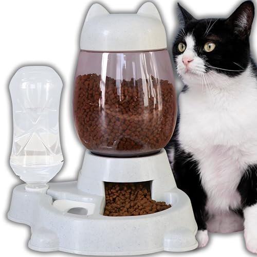 Retoo Futterspender Futterautomat Hunde, Katze, Automatischer, Futterspender Katze, Pet, Feeder, Mit, Timer, Portion, Steuerung, Reisen, Zuhause, Wasserspender für Hunde, Katzen, Haustiere