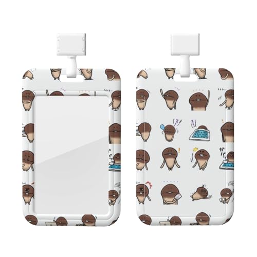 カードケース パスケース 社員証idカードホルダー 学生証 なめこ 縦型 防水 Idカードケース ネームホルダー 社員証 名札 男女兼用 キャラクター