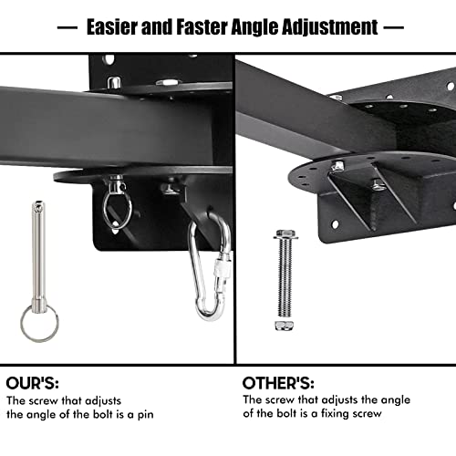 Beeyeo Wall Mount Punching Heavy Bag Hanger, 360 Swivel Hook Heavy Bag Hanging Bracket Boxing Bag Mounting Bracket For Home Gym Muay Thai Indoor Outdoor, 900 Lb Capacity #TOP4