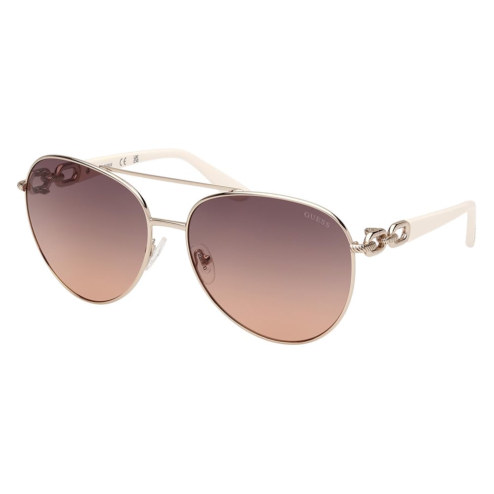 Guess Women's Yellow Aviator Metal Sunglasses