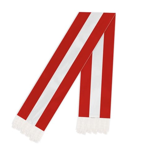 Image of RaymNord 5 FT Austria Scarf,150 cm Austrian National Flag Bandana Shawl,Double Layer Soft Tassel Scarves Wraps