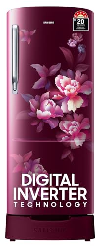 Samsung 183 L, 5 Star, Digital Inverter, Direct-Cool Single Door Refrigerator (RR20D2825HN/NL, Himalaya Poppy Red, Base Stand Drawer, 2024 Model) For Rs. 16990 @ 26 %