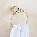 AUSWIND Gold Polished Stainless Steel Crystal Towel Ring Wall Mounted Bathroom Accessory Set LK28