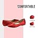 DREAM PAIRS Girls Dress Shoes Slip-on Rhinestone Glitter Ballet Flats for Wedding, Party, Birthday, Prom, Little Kid/Big Kid,Size 4 Big Kid,Nina-100-Red,NINA-100