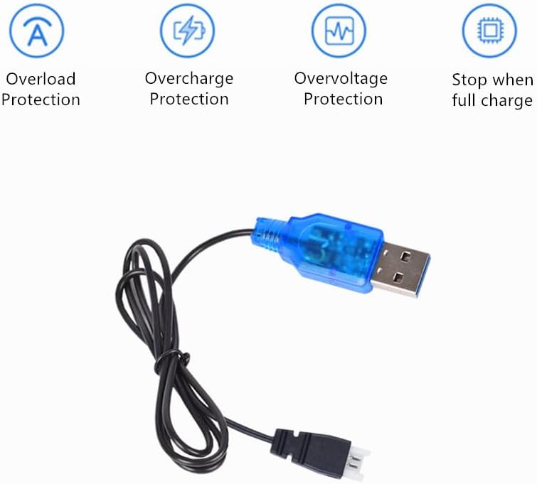 Miniatura 6 de 3.7V 400mAh RC Drone Baterías para SYMA Q11 H99W H31 H6C H98 TR-C385 TR-P51 TR-F22 Modelo de avión AT-96 Holystone Quadcopters con cable de cargador