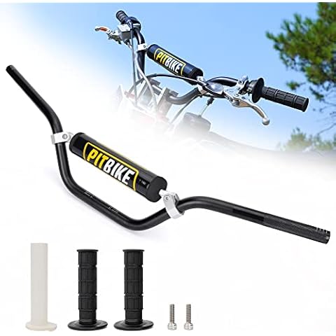 Motorcycle 7/8" 22MM Handlebar Handle Bar with Foam Pad and Grips Compatible with CRF YZF KXF KLX RMZ DRZ Pit Dirt Bike Motocross BLACK Cover