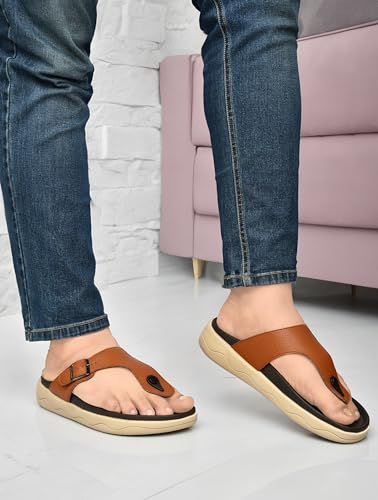 Image of HEALTH FIT Extra Soft Premium Classic Cushion Sliders /with Adjustable Buckle Strap & Light Weight Anti-SkidWaterproof Luxurious Slippers for Men's HF121