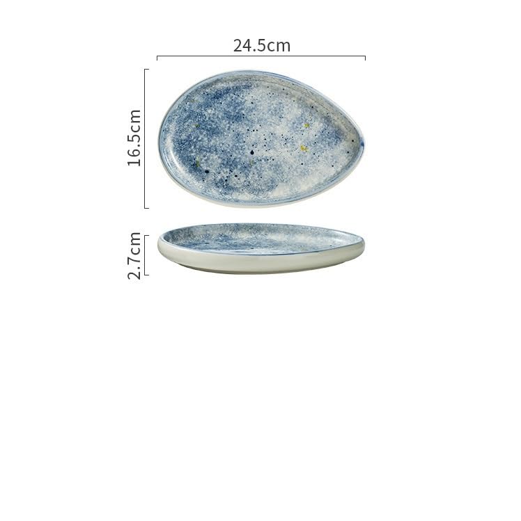 Talerze obiadowe nieregularne talerze kreatywne naczynia ceramiczne do domu talerz restauracyjny talerz do hotelu talerz do sushi talerz rybny talerz do makaronu (A)