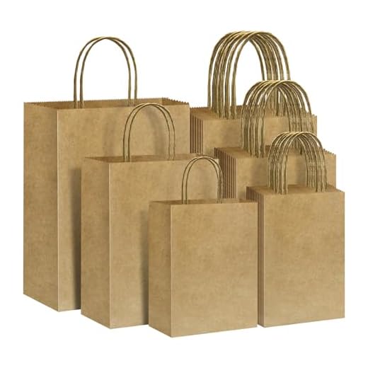 Annauiy Lot de 30 Sac kraft,Sac Kraft avec Poignée,Marron-Petit 15x8x21cm|Moyen 21x11x27cm|Grand 26x12x31cm| Papier Kraft pour Shopping,Cadeaux,Mariages,Anniversaire,Fêtes,Noel