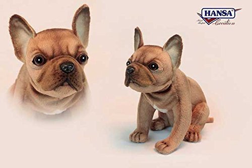 Image of French Bulldog Plush Soft Toy by Hansa. 20cmL. 6596