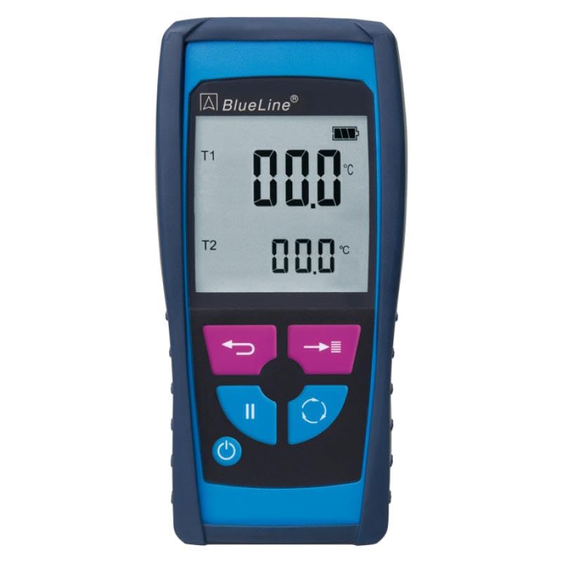 DSTOCK60 - Blauwe LIJN S2600-12K Digitales Thermometer, Typ K, Display mit Hintergrundbeleuchtung, Messwertanzeige / Min/Max, Datengelfunktion