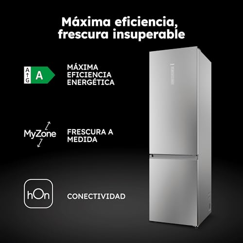 Haier 2D 60 Series 5 Pro HDPW5620ANPK Frigorífico Combi, 409 L, WiFi, Botellero, Funciones Inteligentes, Motor Inverter, My Zone, Cajón Humidity Zone, Total No Frost, Ancho 59.5 cm, Luz LED, Inox - imagen 11