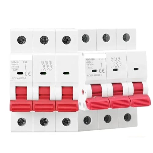 MCB de 3 polos GYM10 disyuntor de 63A para cuadros electricos trifasicos