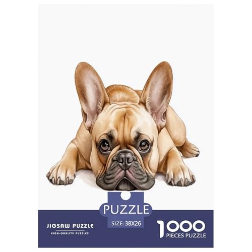Rompecabezas imposible de bulldog francés: desafío educativo de 1000 piezas para mayores de 12