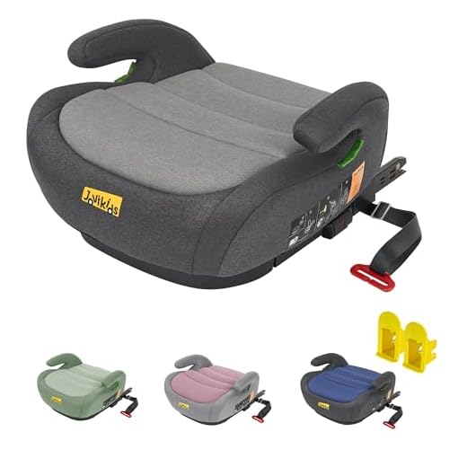 Jovikids i-Size Alzador Coche niño ISOFIX ECE R129, 125-150cm Silla de Coche Grupo 2/3 - gris