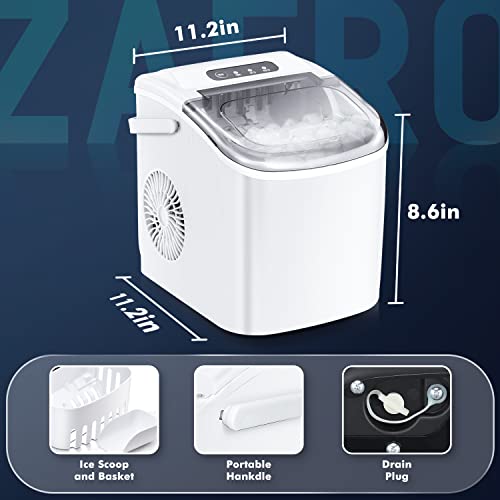 image for ZAFRO Countertop Ice Maker Machine, Portable Ice Makers with Handle, M
