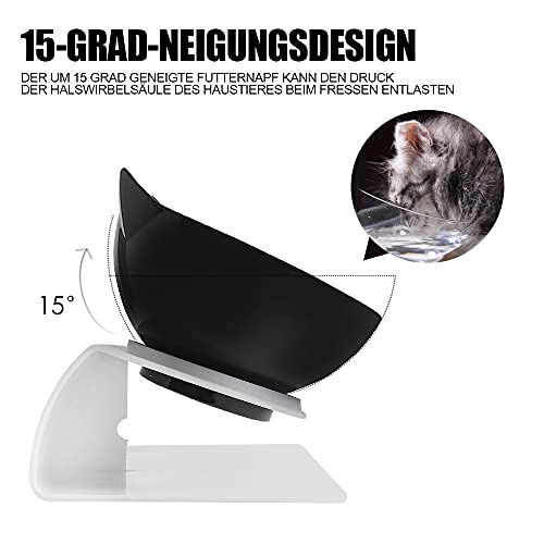 Futternapf Katze Erhöht,Katzenfutter 15 ° Kippbare katzennäpfe Doppelter Futternäpfe Katzenfutter Katzenfutterschale Futternapf für Katze Welpe Futter und Wasser - Image 6