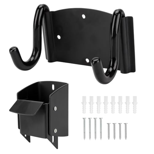 DIICCYO Heavy-Duty Wheelbarrow Storage Bracket Hook Wheelbarrow Holder Trolley Storage Bracket with Top Lift Latch Storage Hook for Most Wheelbarrows for Outdoor Use Black