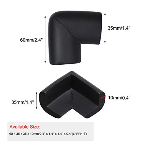 Image of uxcell 2 Pack Foam Furniture Table Desks Edge Cover Pads Protectors Corner Cushions Bumper Guards Black