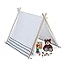 Relaxdays Tenda da Indiani per Bambini, con Fondo, Teepee Giocattolo con Custodia, HLP 92 x 92 x 120 cm, Bianca Grigia, Colore, 10035301