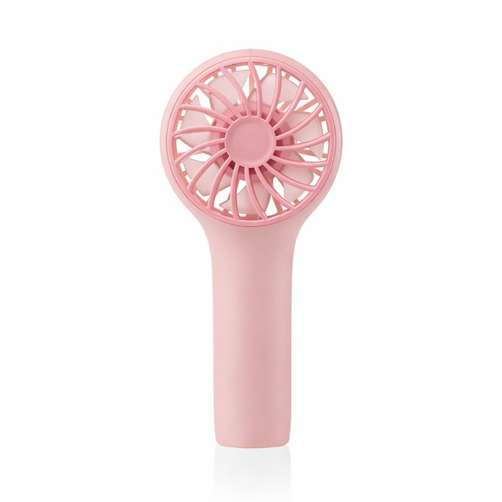 wonderlamp - Pink Bris Handheld Fan, 3 Speeds, Charging Indicator and Rechargeable Battery, Mini Compact Portable Fan, Ideal for Travel